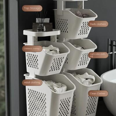 Çamaşır Depolama Raf Sepeti Çok Katmanlı Çamaşır Sepeti Banyo Düzenleyici Raflar Ev Tuvaleti Modern Aletler Depolama Sepeti