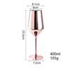 1Pcs Rose Gold Peach Heart Red Wine Glass Pink Mousse Glass European Style Champagne Glasses Ion Full Plating Crystal Glass Goblet