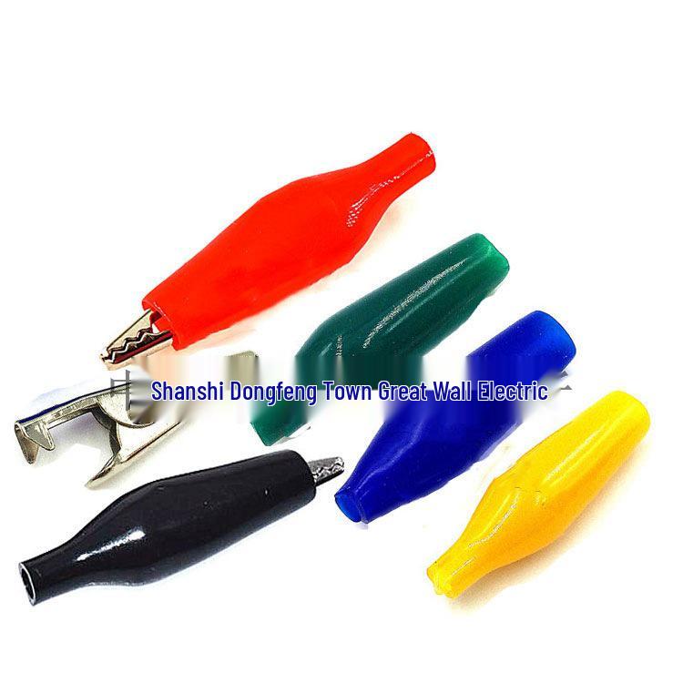 

Insulated Alligator Clips Set: Large, Medium, Small - Red, Black, Blue, Green, White, Yellow Single Sleeve Small