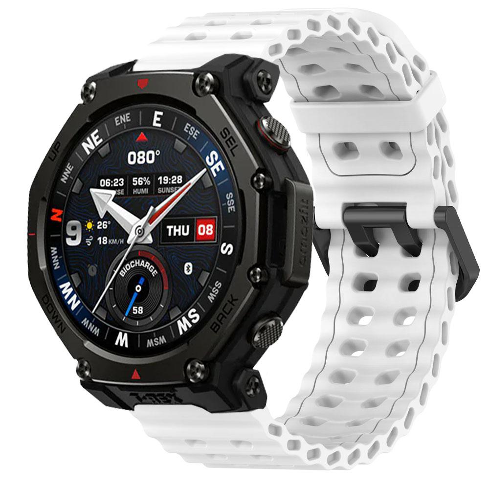 

22mm Ocean Silicone Strap for Amazfit T-Rex3 Pro 48mm Sport Wristband Correa for Amazfit GTR 47mm/Balance 2 1/Bip 6 5/Helio Band For 22mm Width белый