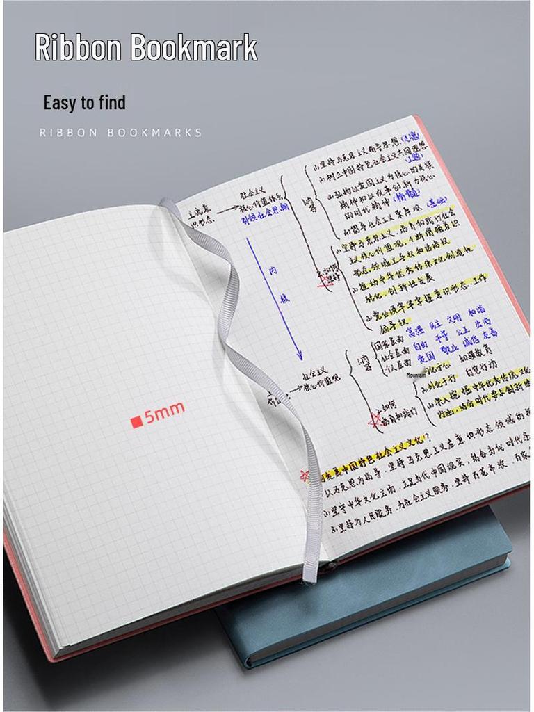 Hand-Painted Grid Notebook: Stylish A5/B5 for College Students with Thick Pages, A4 Journal