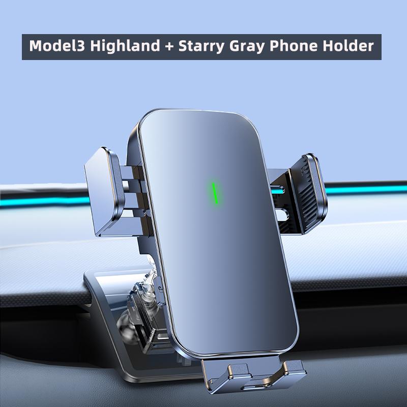TEEQ for Model Y Juniper Model3 Highland Car Phone Holder Mount Solar automatic clamping Car Phone Support Frame Accessories