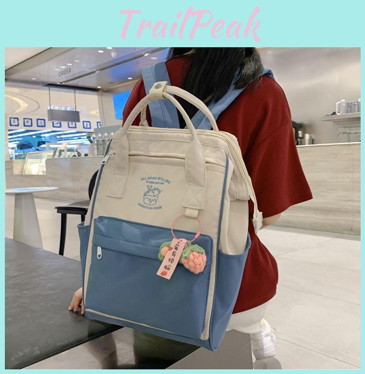 Lightweight Nylon Backpack For Girls Street Style Trendy Waterproof School Bag