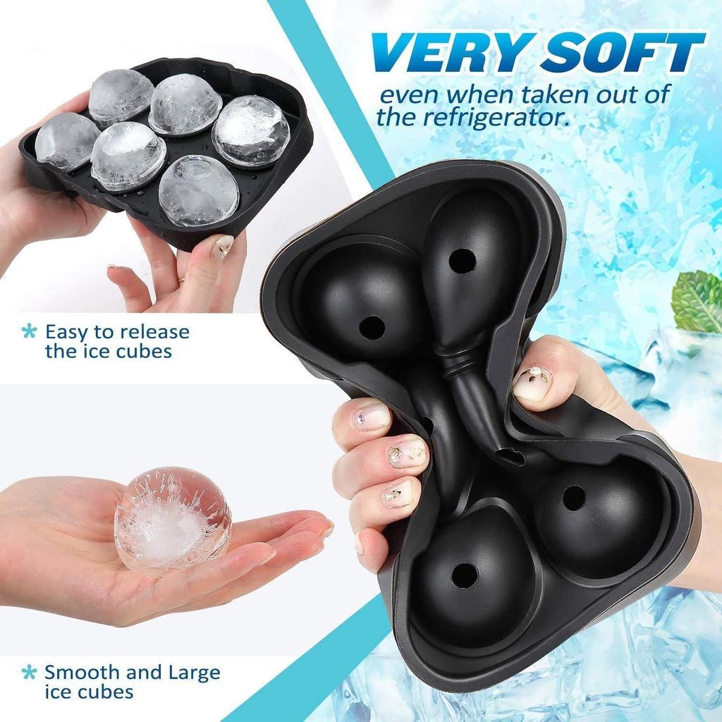 Silicone Ice Cube Molds Grid Skull Spherical Ice Molds Reusable Whiskey Ice Cube Molds Cocktail Freezer DIY Homemade Barware