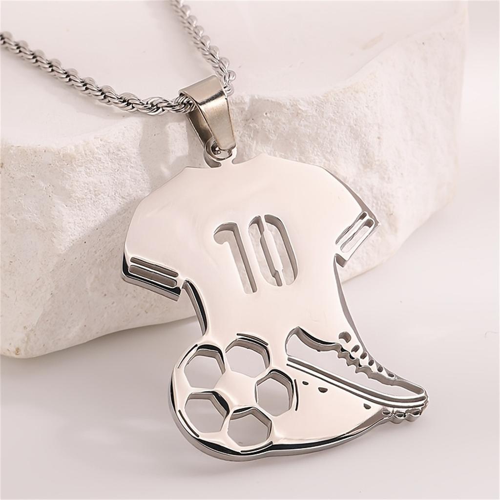 Trendy New Unisex Sports Digital Hollow Football Pendant Necklace