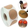 1Roll Stickers Round Blank Self-adhesive Kraft Paper Decorative Stickers For Home Kitchen DIY Jar Bottle Baking Packaging Labels