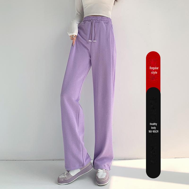 Women's American-Style High-Waist Wide-Leg Drawstring Sweatpants, 2024 Autumn Collection