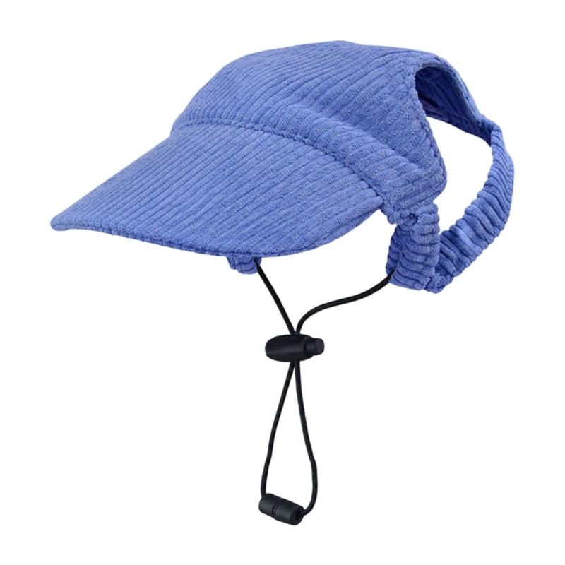 Sun Shade Hat for Small Puppy Animals with Open-Ear Shape, Rear Stretch Panel, Drawcord, and Baseball Cap Form