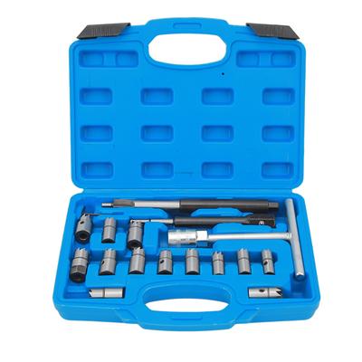 17 Pcs Diesel Injector Seat Cutter Carbon Steel Flat Angled Reamer Milling Cleaner Disassemble Tool