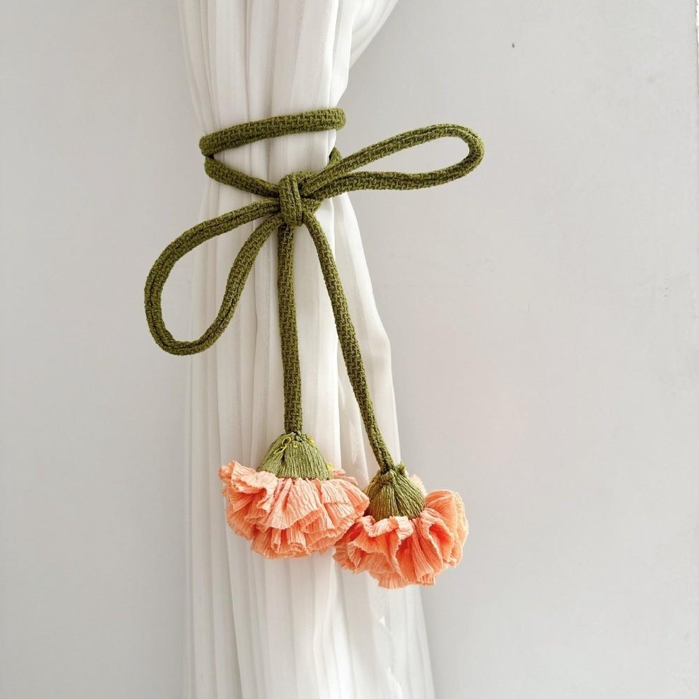 Adjustable Flowers Curtain Straps Decorative Carnation Curtain Tie Rope  Homestay Decor
