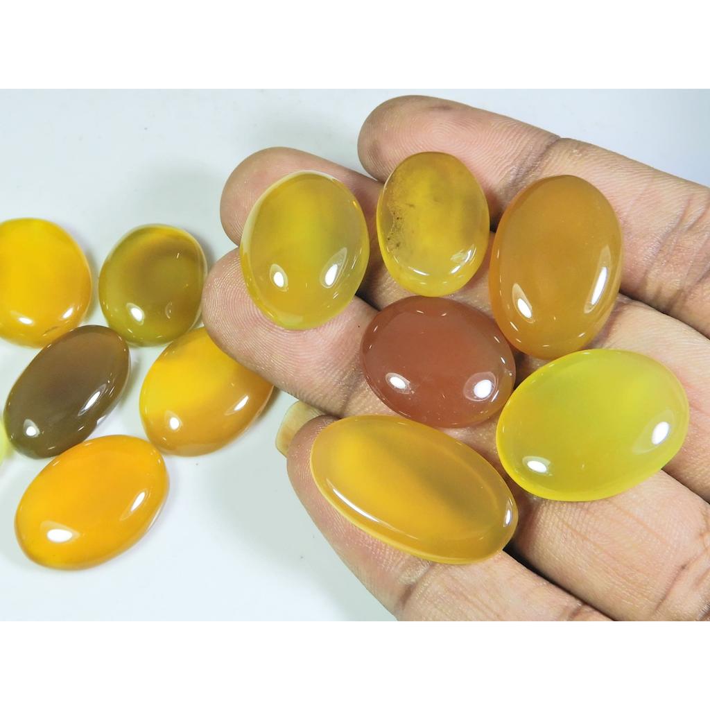 251Cts. Natural Onyx Agate Ring Size Oval Cabochon Loose Gemstone 13Pcs Lot A-638