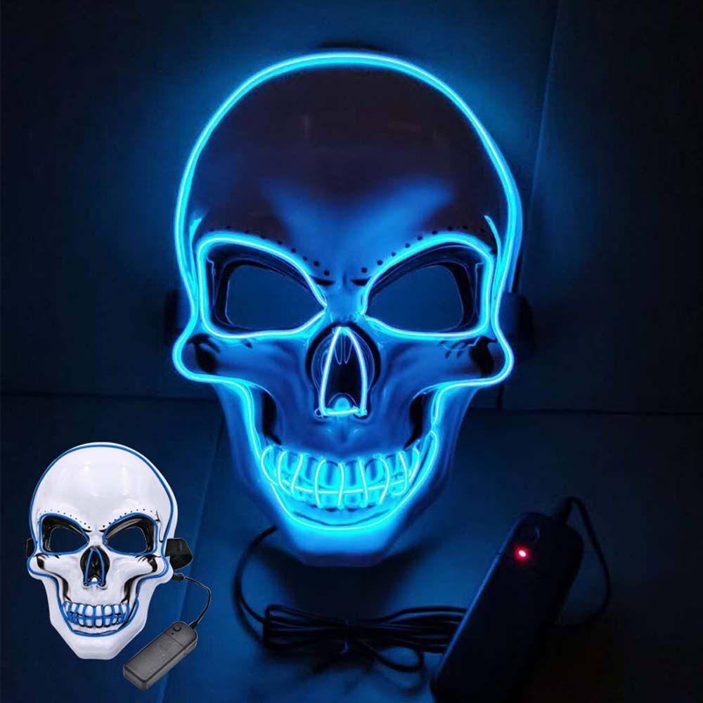 Horror Props Halloween Cosplay Skull Helmet White Skull Mask Halloween Skull Mask Luminous Mask