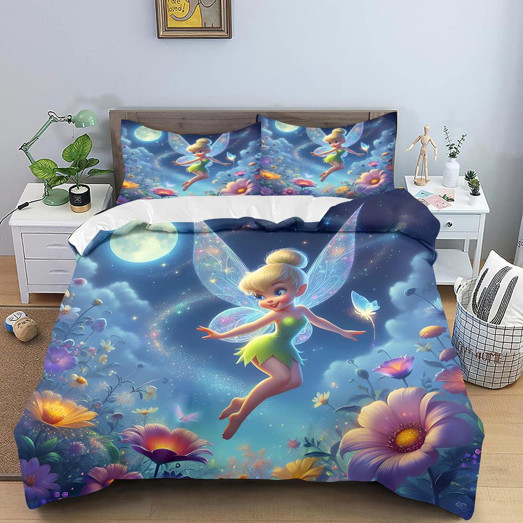 Tinker Bell Duvet Cover Cartoon Digital Printing Home Pillowcase Set Adult Bedroom Children Comforter Bedding