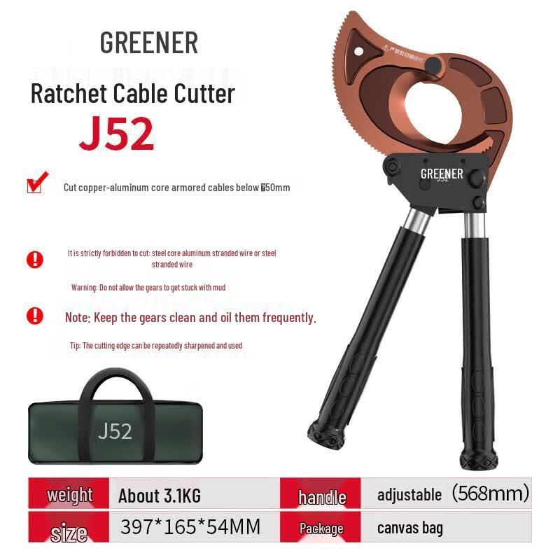 GREENER J52 Ratchet Cable Cutter