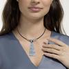 Bohemian Style Necklace Vintage Leaf Moon Pendant Neckchain for Women Girls Beaded Collar Chain PU Cord Party Jewelry