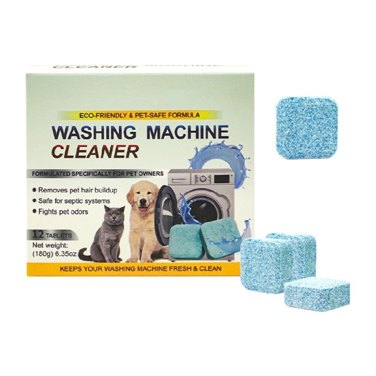 

12Tablets/Box Heavy Duty Washing Machine Cleaner Tablets for Pet Hair Odor And Mold In Wash Machine Cleaning Accessory 1