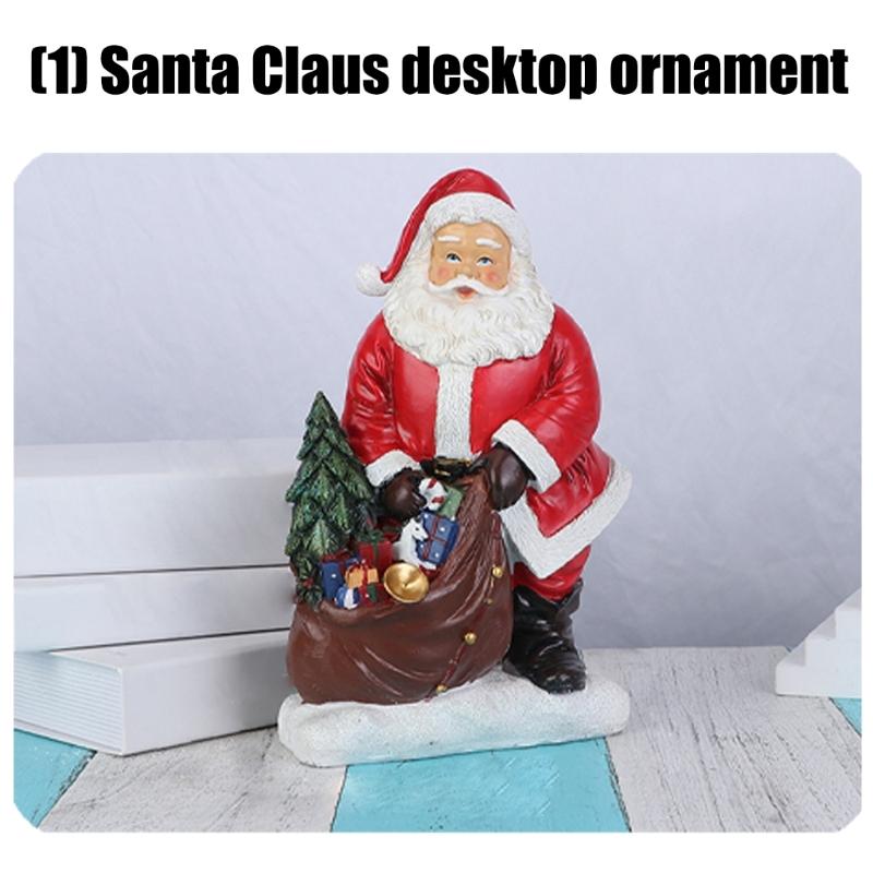 Christmas Figurine Figure Decors Resin Santa Clauses Statue Christmas Decorative Figurine Table Centerpieces for Holiday