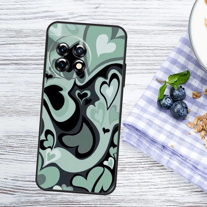 Brown Purple Hearts Swirl Pattern Case For OnePlus Nord 5 CE 3 4 Lite N20 N30 OnePlus 15 15R 13 13T 10T 10 11 12 12R 13R Cover