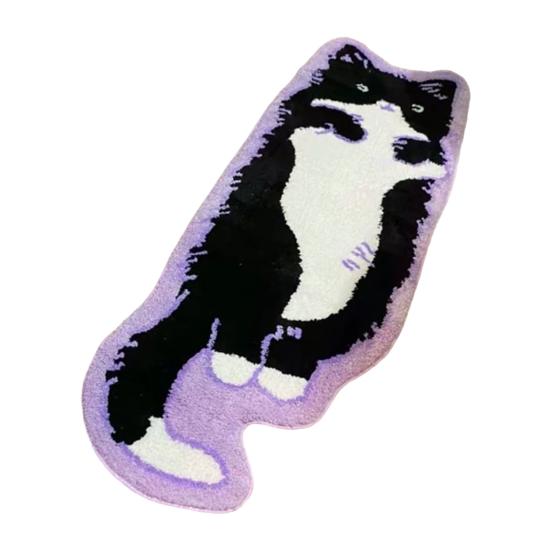 Cute Cat Bath Rug, Irregular Animal Shaped Floor Mat, Soft Absorbent Non Slip Area Carpet for Bath Tub, Shower, Bedroom, Living Room