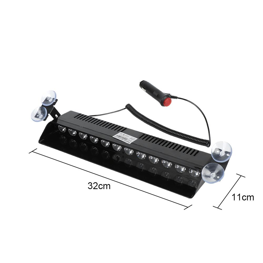 Red Blue Police Lights Car Strobe Light Cigarette Lighter Plug Windshield Warning Lamp Emergency Flasher 12V 12 LED Multiple Flashing Modes