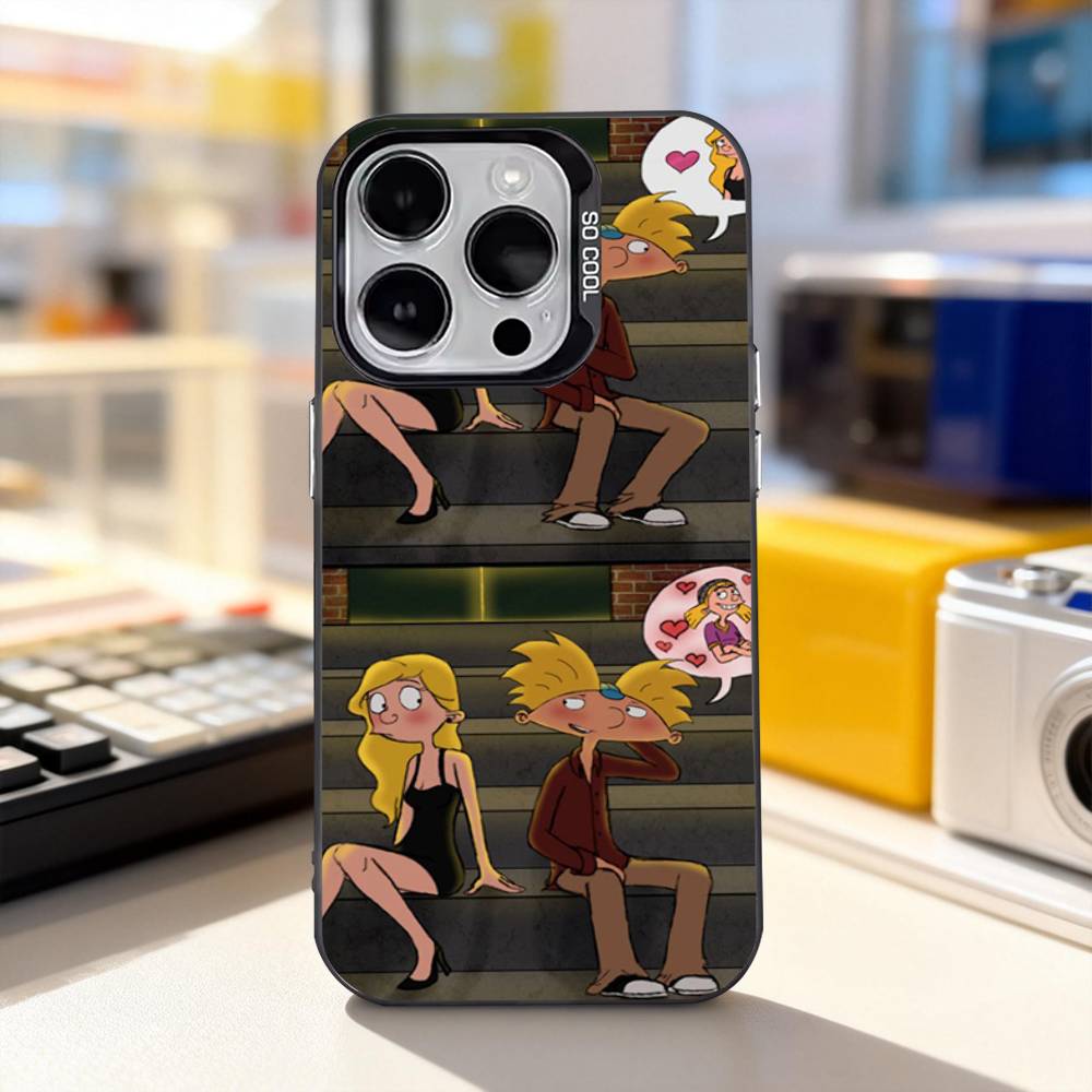 Hey Arnold Helga Cool For iPhone 11,12,13,14,15,16,17,Pro,Max,Plus,E,Air,Mini Phone Case IMD Matte Black