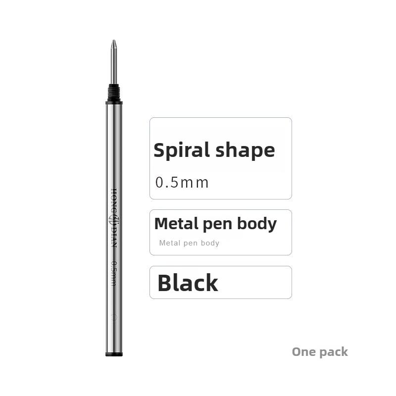 100/1 PCS HONGDIAN 0.5mm Metal Bullet Tip Ballpoint Pen Refill Spiral Imported Ink Replacement Refill Stationery School Supplis