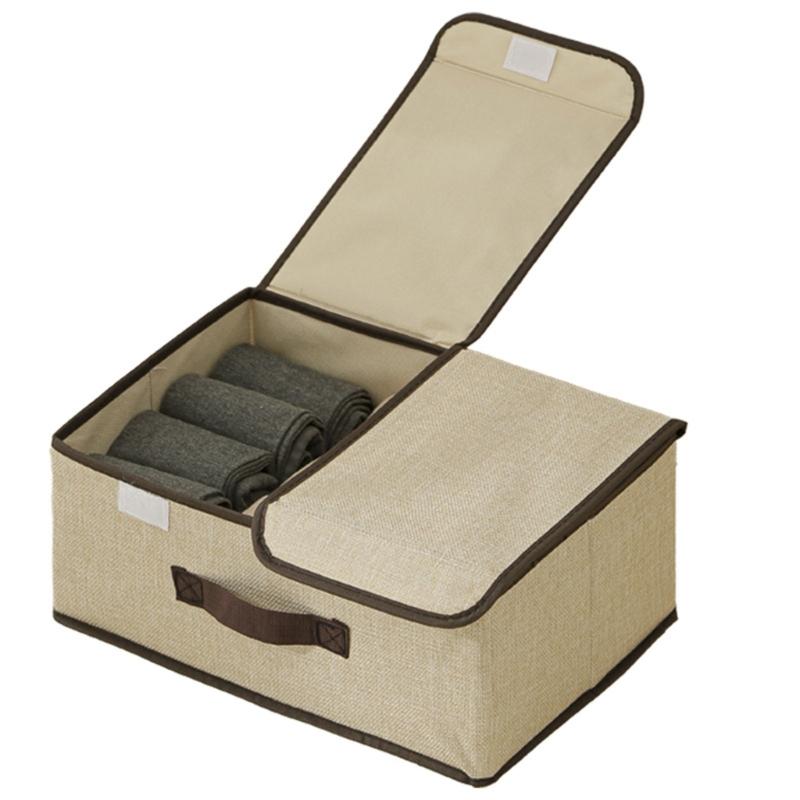 Space Saving Foldable Clothing Organizers Box Nonwoven Fabric Storage Container With Dividers And Protective Cover