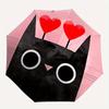 1pc Love Cat Automatic Open/close Folding Compact Umbrella, 8-Rib Sturdy Canopy, Lightweight Portable, Everyday Use, Gift, Outdoor Umbrella, Travel Es