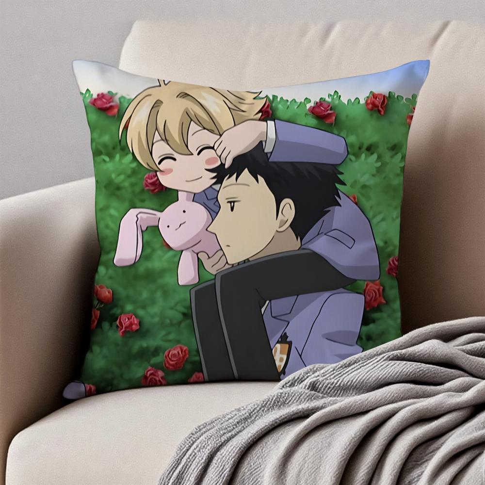 OOuran High School Cushion Cover Pillowcase Antidustmite Invisible Zipper Short Plush Sofa Cushion