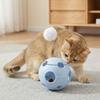 Spring Cat Teasing Ball Automatic Rotation with Feather Rotating Tumbler with Bells Plush Ball Cat Interactive Toy Exercise
