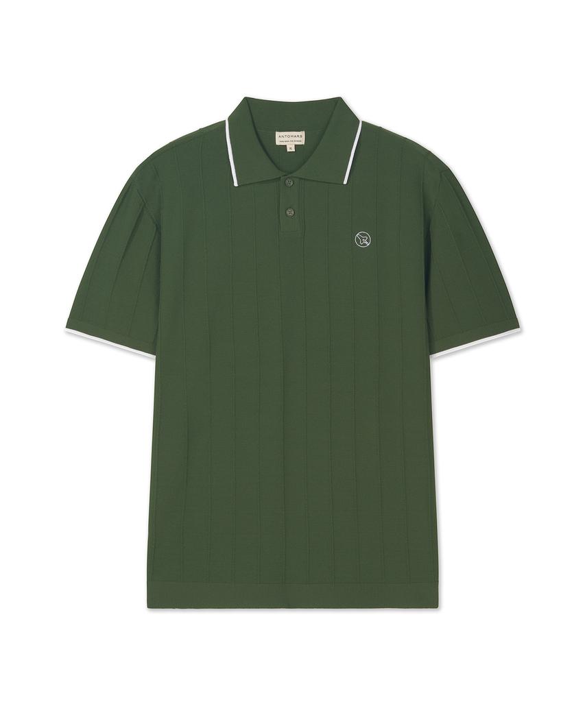 Antomas Mini Cable Knit Polo Men'S - Khaki
