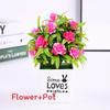 Artificial Rose Flower Letter Flower Pot Potted Plant For Living Office Room