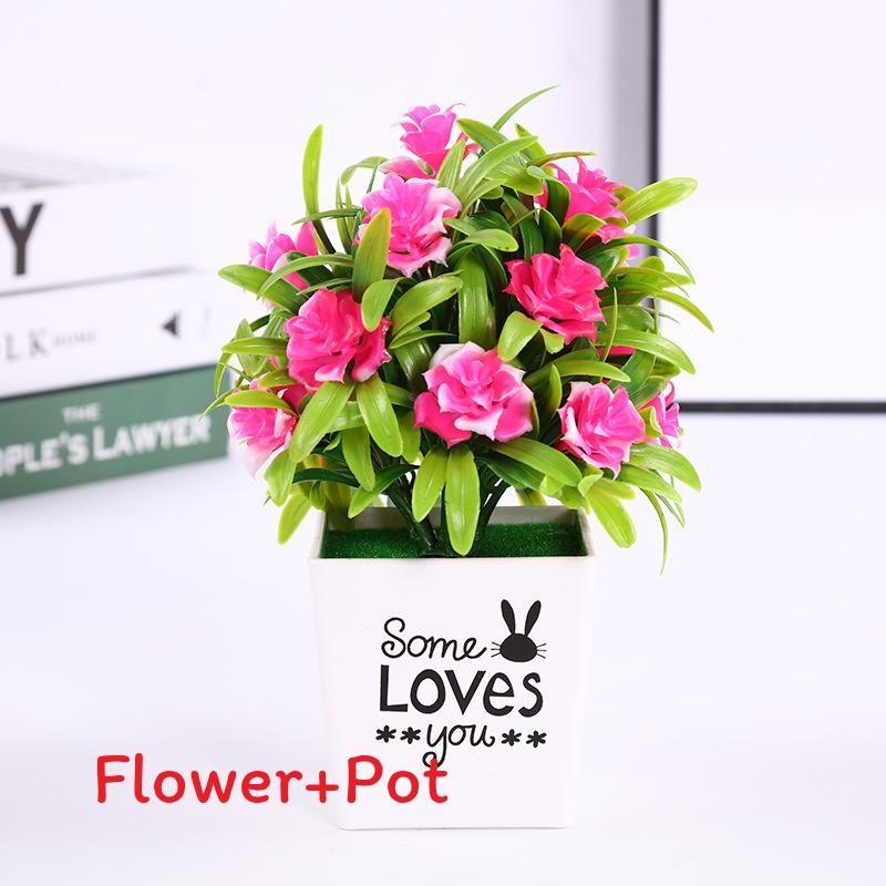 Artificial Rose Flower Letter Flower Pot Potted Plant For Living Office Room