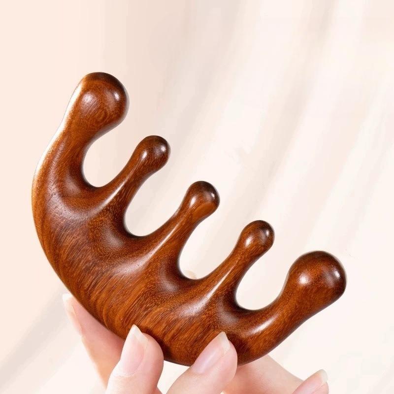 Massage Comb, Gua Sha Scalp Meridian Massage Comb Multi-functional Five-finger Head Small Rib Comb Five-tooth Comb