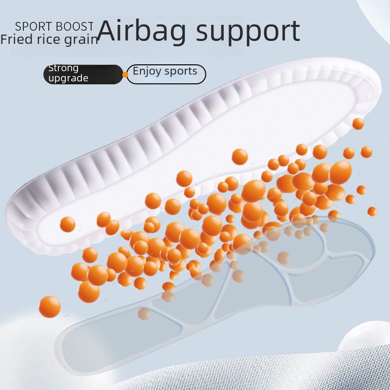 "Men's Breathable Shock-Absorbing Sports Insoles with Air Cushion and Sweat-Absorbing Popcorn Technology."