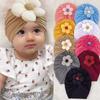 Nursery Hospital Turban Hat for 0-2 Years Baby Girls Infants Baby Beanie Cap Headwrap with Big Flower Soft Bonnet Cap