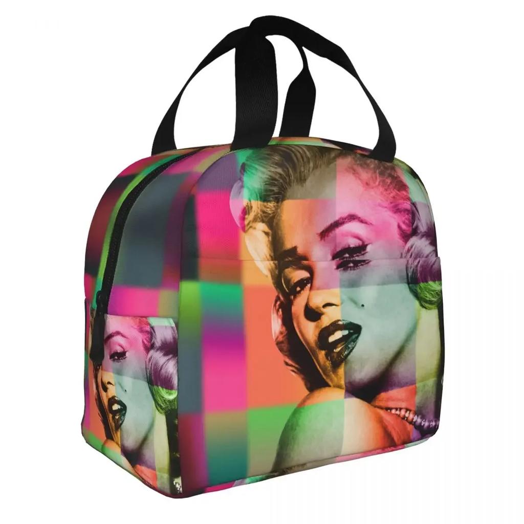 Pop Art Zlatý Warholův svačinový box Opakovaně použitelný Vodotěsný Termo chladící Jídlo Zlatá Dívka Monroe Izolovaná svačinová taška pro Ženy Pracovní tašky