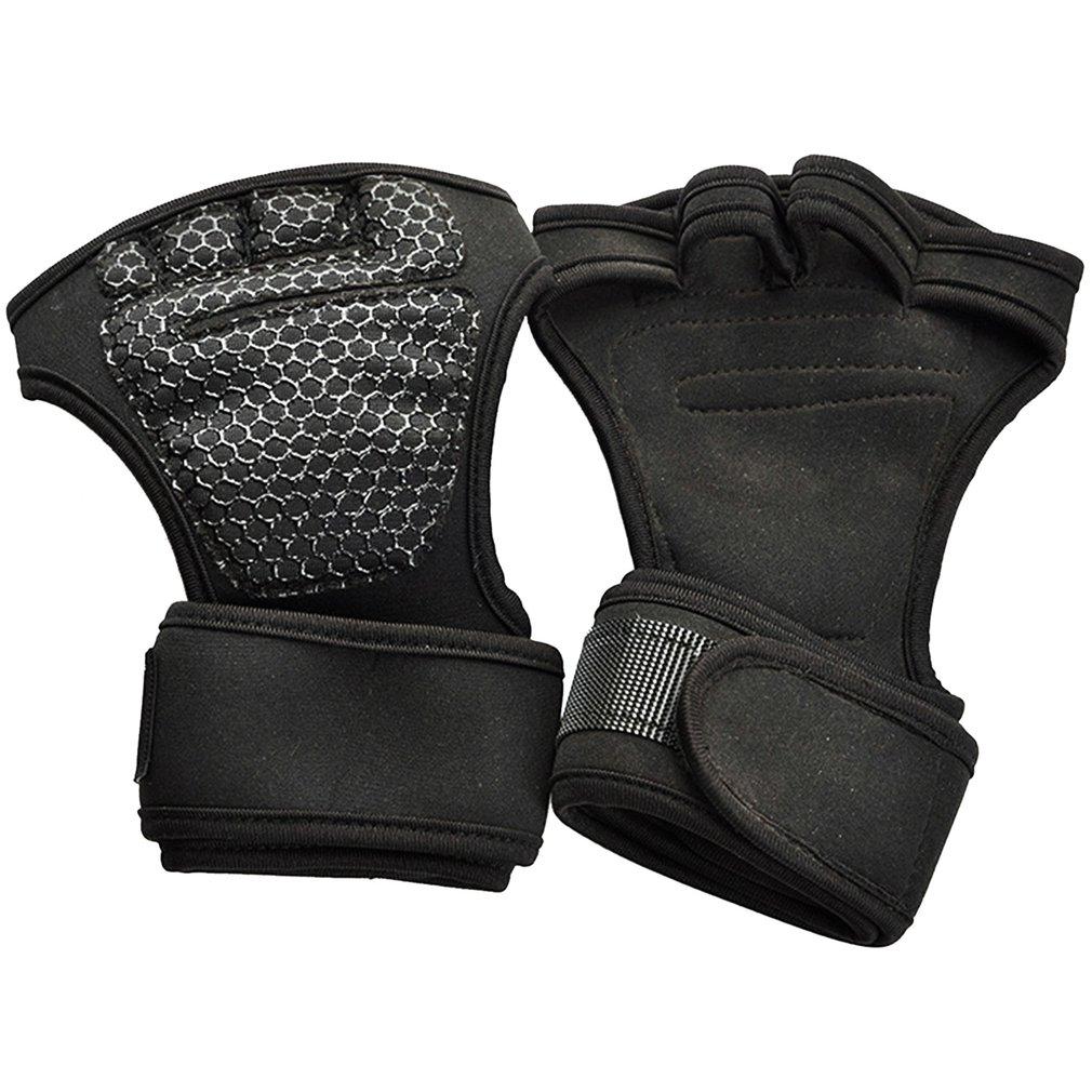 Half Finger Weight Training Gloves for Men Women Fitness Sports Wrist Palm Protector Gloves Anti-slip Gym Cycling Gloves Black
