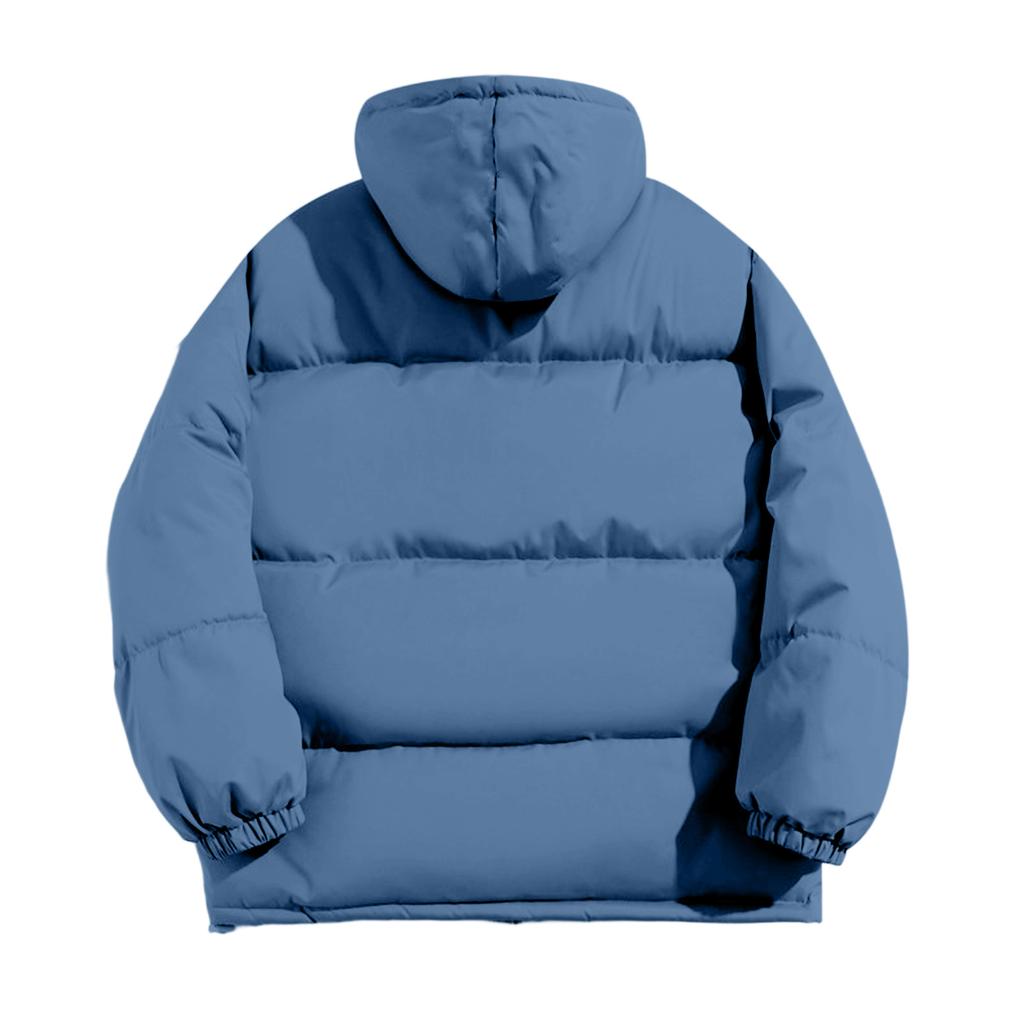 Herren Oversized Casual Daunenjacke mit langen Ärmeln und Kapuze