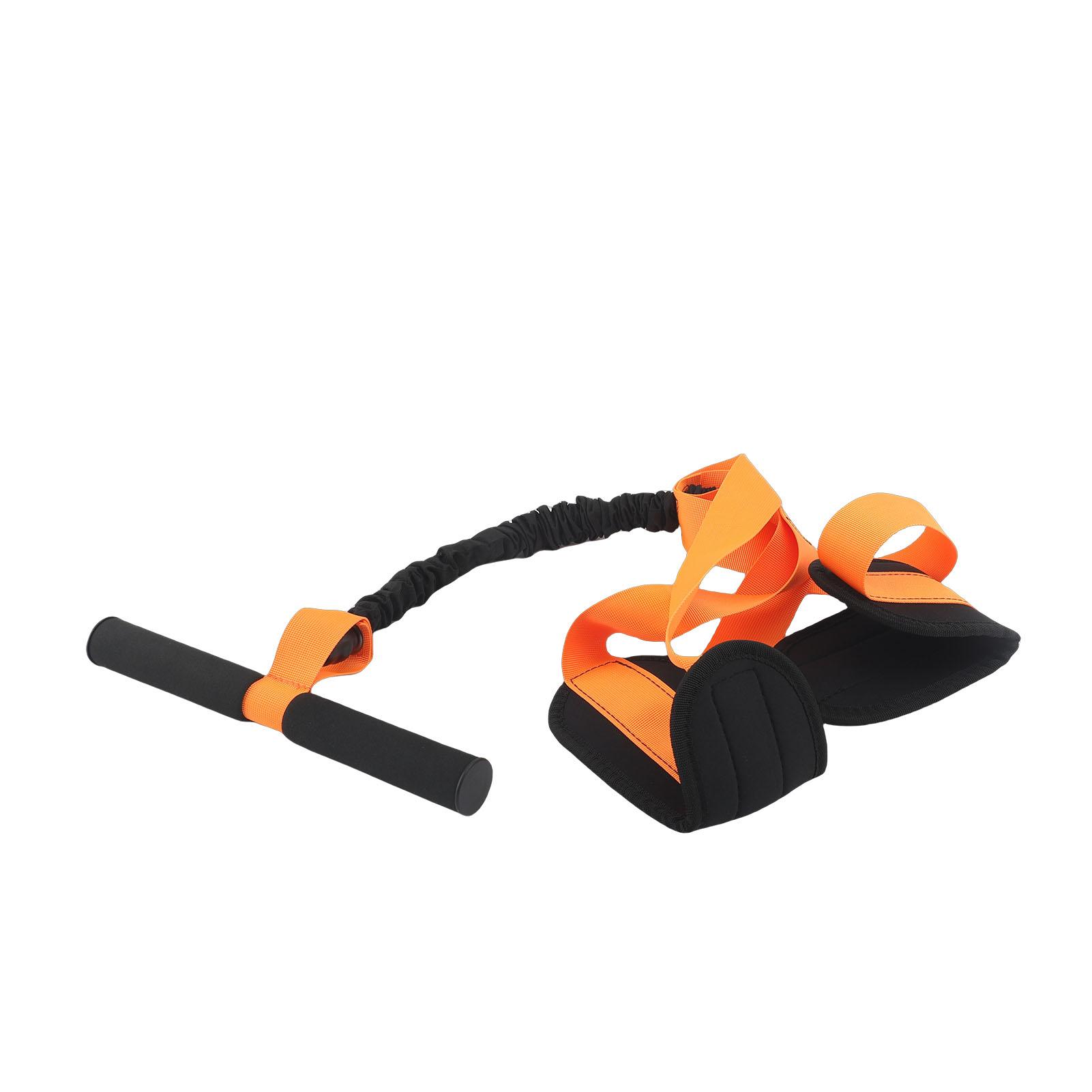 Pedal Puller Resistance Band with Handle 55lbs Elastic Fitness Resistance Band for Home Gym Sit Up Exercise Orange