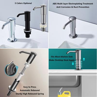 Dispensador de jabón para fregadero de cocina Acero inoxidable HauSun Cabezal de bomba para encimera con kit de tubo de extensión Manguera extralarga