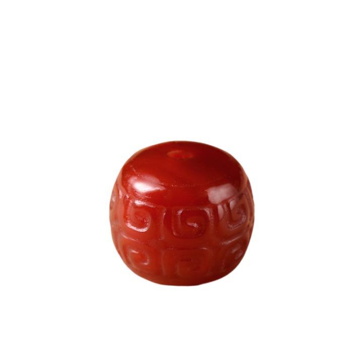 Southern Red Agate Carving Accessories, Six-character Mantra Barrel Beads, Irregular-shaped Beads, Abacus Separator Pieces, Walnut Beads,