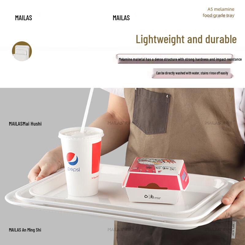 Plateau de service et de buffet rectangulaire en mélamine Ouluoti A5
