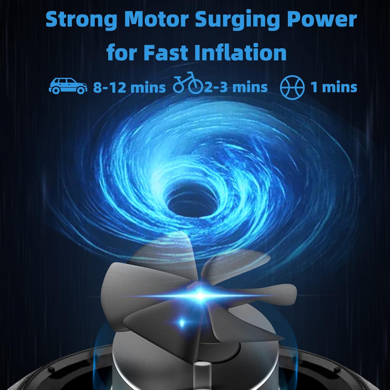 

Electric Bike Pump 150 Psi Portable Air Compressor with Digital Gauge & Auto-Stop, Rechargeable for Bike, Motorcycle, Car, Ball United States