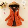 Damen Herbst Winter Warme Pelz Kapuzenparkas Dicke Baumwolle Slim Gepolsterter Mantel Lässig Vintage Streetwear Übergroßer Übermantel Jacken