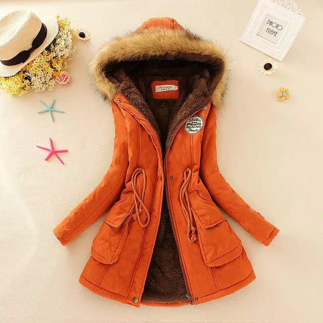 Damen Herbst Winter Warme Pelz Kapuzenparkas Dicke Baumwolle Slim Gepolsterter Mantel Lässig Vintage Streetwear Übergroßer Übermantel Jacken
