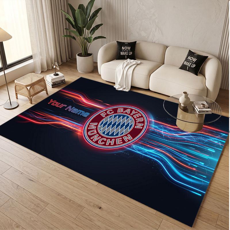 Custom Rug Bayern Munich Pattern Print Name Text Soft Non‑Slip Floor Carpet for Home Indoor Decoration