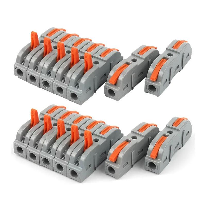 10/20pcs Lever Wire Connector For Quick Connection 28-12 AWG 1-to-1 In-line Wire Connector Compact Splice Insulated Terminal