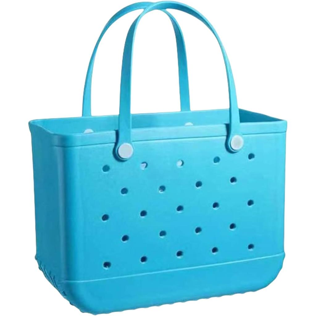 Bolsa de Playa Bolso Tote Ligero de Goma Grande Impermeable Lavable para Exterior Bolso de Mano Duradero Abierto para Viajes Camping Playa Deportes Barco Piscina Gimnasio