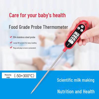 Kitchen 4-in-1 Digital Thermometer - Measures Food, Water, Oil, and Milk Temperature for Perfect Cooking and BBQ Results.